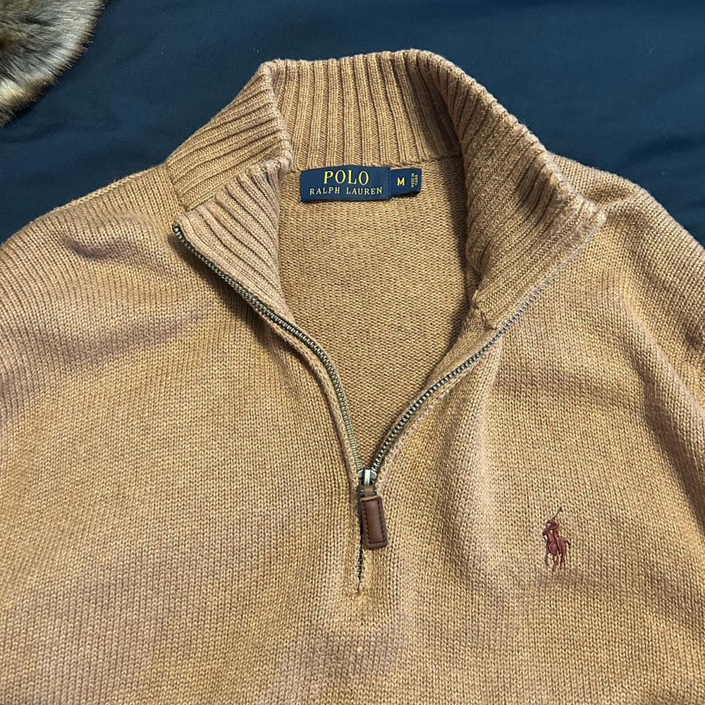 Polo by Ralph Lauren Men's Camel Zip-Up Sweater